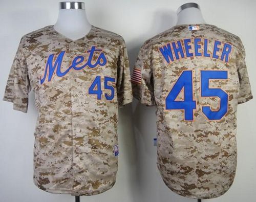 Mets #45 Zack Wheeler Alternate Camo Cool Base Stitched MLB Jersey - Click Image to Close